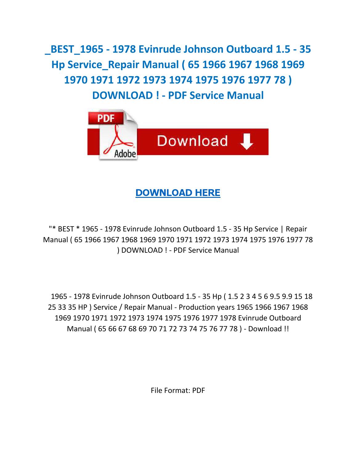 Free Download Evinrude Outboard Repair Manual